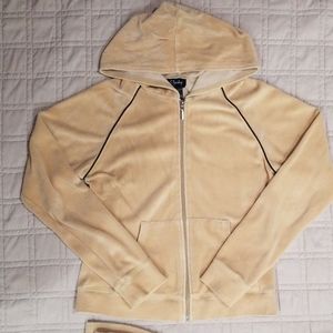 Velor tan top & bottom